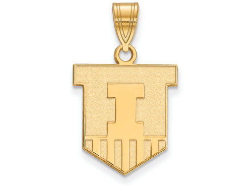 Logoart Sterling Silver Gp University Of Illinois Medium Pendant GP045UILAE