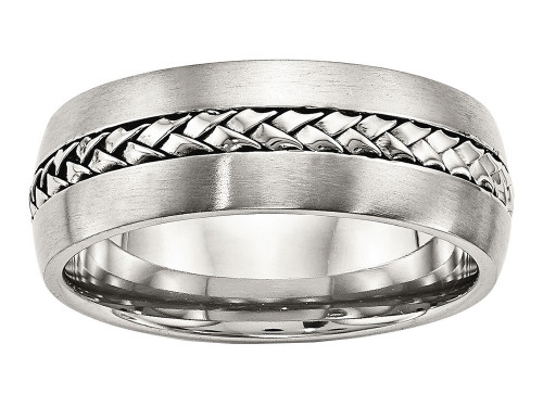 Chisel Stainless Steel Brushed and Polished Braided 8.00mm Wedding Band SR505 - SR505Y105