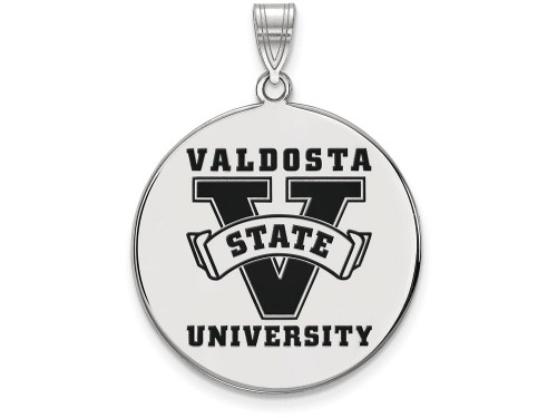 LogoArt Sterling Silver Valdosta State University Xlarge Enamel Disc Pendant Necklace SS003VSUT