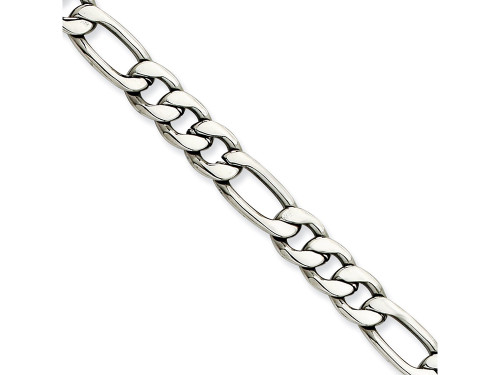 Chisel Stainless Steel 6.75mm 7.75in Figaro Chain Bracelet SRN6818Y