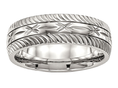 Chisel Stainless Steel Polished bright Cut Ring SR500 - SR500Y125