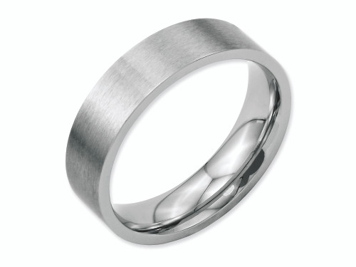 Chisel Stainless Steel Flat 6mm Brushed Wedding Band SR5 - SR5Y13