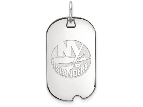 Logoart Sterling Silver New York Islanders Small Dog Tag Pendant Necklace SS006ISLT