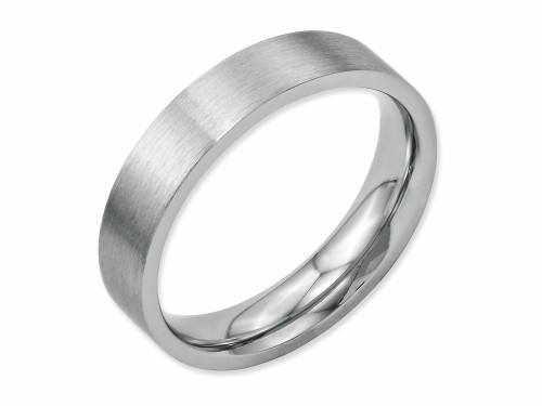 Chisel Stainless Steel Flat 5mm Brushed Wedding Band SR4 - SR4Y85