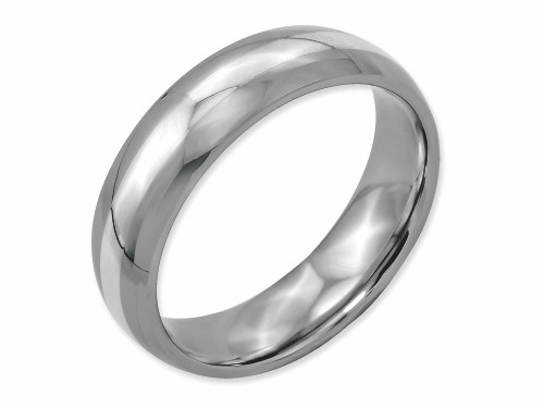 Chisel Stainless Steel Sterling Silver Inlay 6mm Polished Wedding Band SR37 - SR37Y7