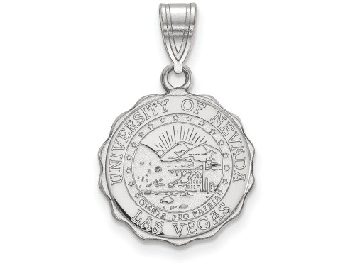 LogoArt Sterling Silver University Of Nevada Las Vegas Medium Crest Pendant Necklace SS007UNLT