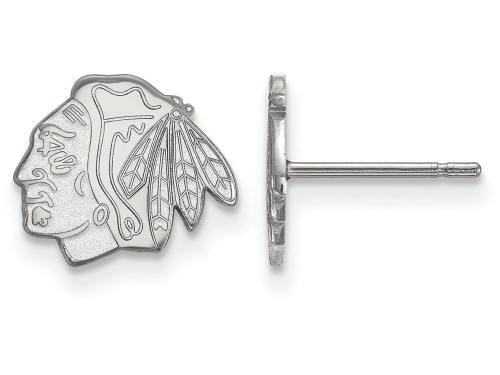LogoArt Sterling Silver Chicago Blackhawks Xs Post Earrings SS008BLAT