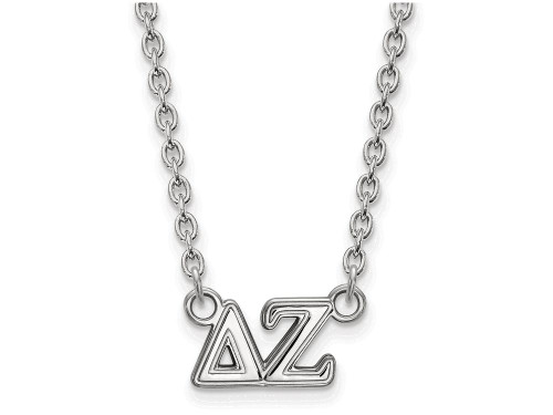LogoArt Sterling Silver Delta Zeta Medium Pendant Necklace with 18 Inch SS007DZ18T