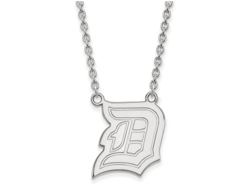 LogoArt Sterling Silver Duquesne University Large Pendant Necklace SS007DUU18T