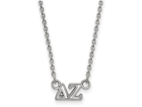 LogoArt Sterling Silver Delta Zeta Extra Small Pendant Necklace with 18 Inch SS006DZ18T