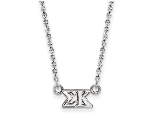 LogoArt Sterling Silver Sigma Kappa Extra Small Pendant Necklace with 18 Inch SS006SKP18T