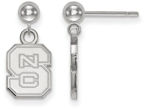 LogoArt Sterling Silver North Carolina State University Earrings Dangle Ball SS010NCST