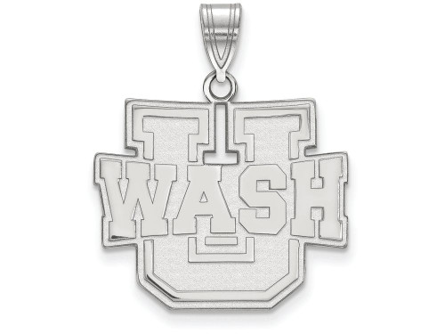 LogoArt Sterling Silver Washington University in St. Louis Large Pendant Necklace SS006WUST