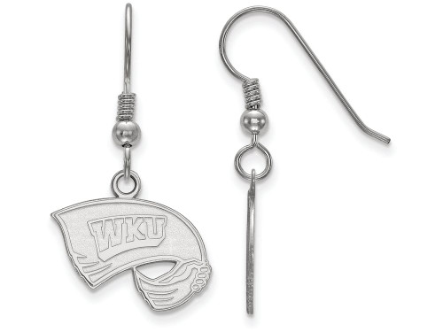 LogoArt Sterling Silver Western Kentucky University Small Dangle Earrings Wire SS006WKUT