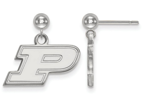 LogoArt Sterling Silver Purdue Earrings Dangle Ball SS010PUT