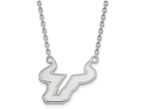 LogoArt Sterling Silver University Of South Florida Large Pendant Necklace SS010USFL18T