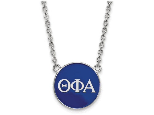 LogoArt Sterling Silver Theta Phi Alpha Small Enameled Pendant Necklace with 18 Inch SS030TPA18T
