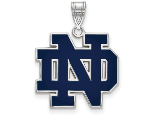 Logoart Sterling Silver University Of Notre Dame Large Enamel Pendant SS030UNDT