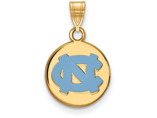 Logoart Sterling Silver University Of North Carolina Small Enamel Disc Pendant SS033UNCT