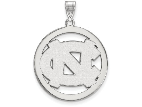 LogoArt Sterling Silver University Of North Carolina L Pendant Necklace in Circle SS029UNCT