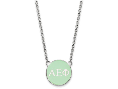 LogoArt Sterling Silver Alpha Epsilon Phi Small Enameled Pendant Necklace with 18 Inch SS030AEP18T
