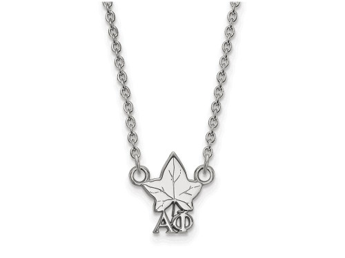 LogoArt Sterling Silver Alpha Phi Extra Small Pendant Necklace with 18 Inch SS039APH18T