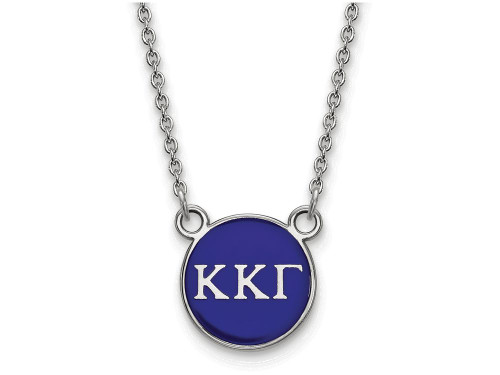 LogoArt Sterling Silver Kappa Kappa Gamma Extra Small Enameled Pendant Necklace with 18 Inch SS029KKG18T