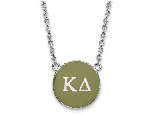 LogoArt Sterling Silver Kappa Delta Small Enameled Pendant Necklace with 18 Inch SS030KD18T