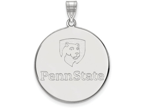 LogoArt Sterling Silver Penn State University XL Disc Pendant Necklace SS040PSUT