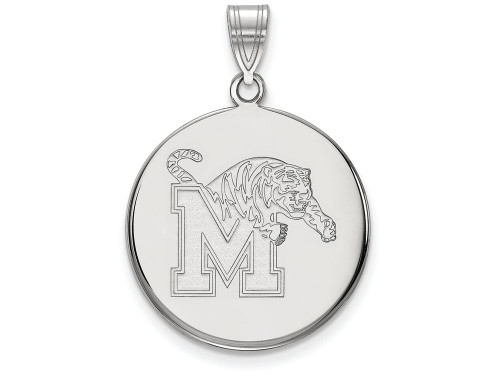 LogoArt Sterling Silver University Of Memphis Large Pendant Necklace SS033UMPT