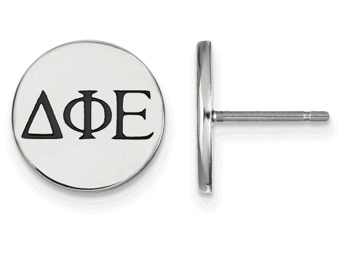 LogoArt Sterling Silver Delta Phi Epsilon Enameled Post Earrings SS033DPHT
