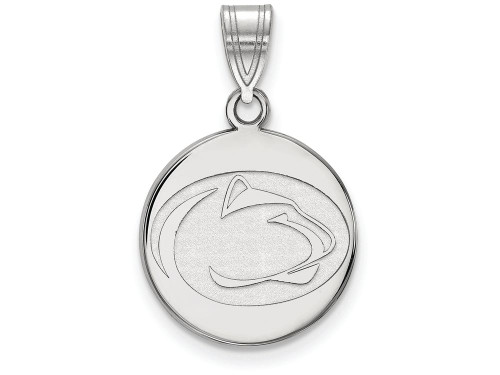 LogoArt Sterling Silver Penn State University Medium Disc Pendant Necklace SS034PSUT