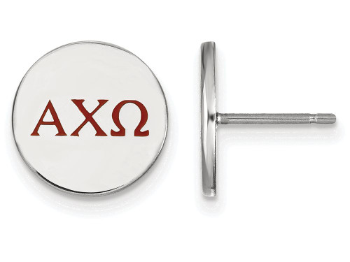 LogoArt Sterling Silver Alpha Chi Omega Enameled Post Earrings SS032ACOT