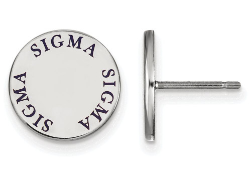LogoArt Sterling Silver Sigma Sigma Sigma Enameled Post Earrings SS020SSST