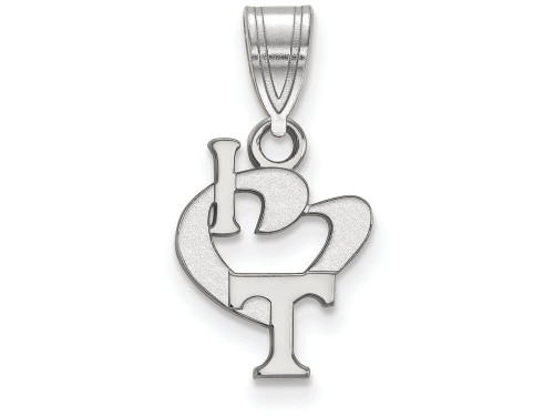 LogoArt Sterling Silver University Of Tennessee Small I Love Logo Pendant Necklace SS019UTNT