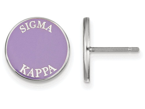 LogoArt Sterling Silver Sigma Kappa Enameled Post Earrings SS019SKPT
