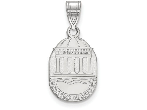 LogoArt Sterling Silver Coastal Carolina University Medium Crest Pendant Necklace SS019CCUT