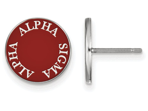 LogoArt Sterling Silver Alpha Sigma Alpha Enameled Post Earrings SS019ASIT