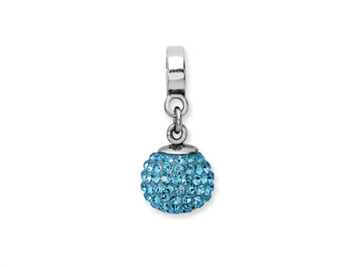 Reflections Sterling Silver March Swarovski Crystal Ball Dangle Bead / Charm QRS1253MART