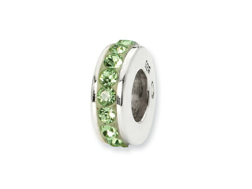 Reflections Sterling Silver August Single Row Swarovski Crystal Bead / Charm QRS1264AUGT