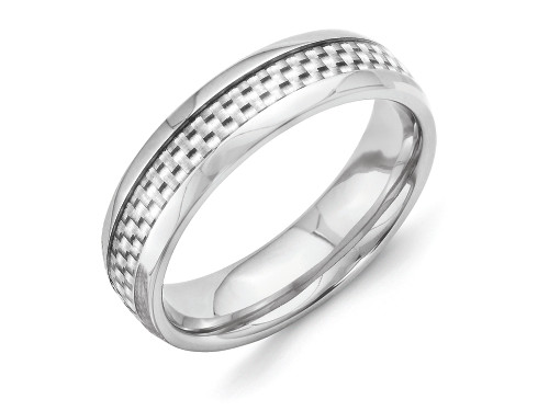 Chisel Titanium and Grey Carbon Fiber 6mm Polished Wedding Band TB388 - TB388K8