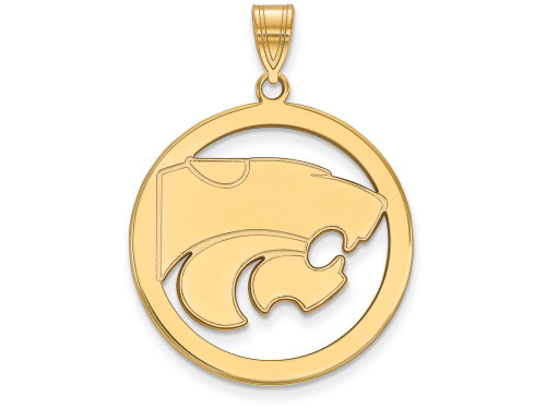 Logoart Sterling Silver Gp Kansas State University Extra Large Pendant in Circle GP034KSUAE