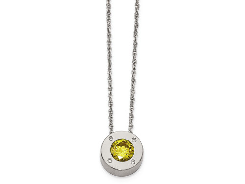 Chisel Stainless Steel Polished CZ November Birthstone Necklace SRN219820Y
