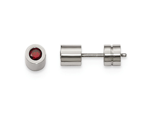 Chisel Stainless Steel CZ Jan Birthstone Polished Post Earrings SRE997Y