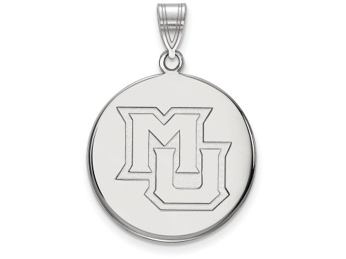 14k White Gold Logoart Marquette University Large Disc Pendant
