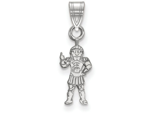 14k White Gold Logoart Michigan State University Small Pendant