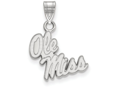 14k White Gold Logoart University Of Mississippi Small Pendant - 4W044UMSB