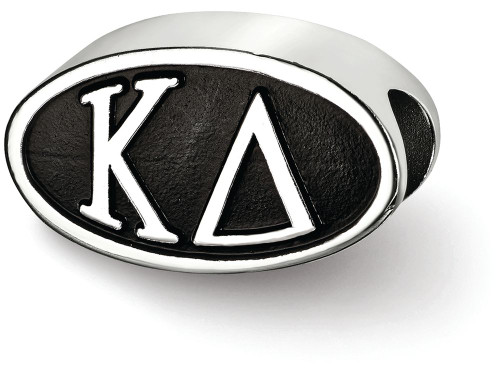 LogoArt Sterling Silver 12.25mm Kappa Delta Oval Letters Bead Charm KD002BDSST