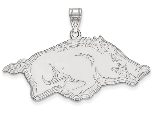 14k White Gold Logoart University Of Arkansas Extra Large Pendant