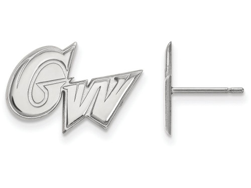 14k White Gold Logoart the George Washington University Small Post Earrings